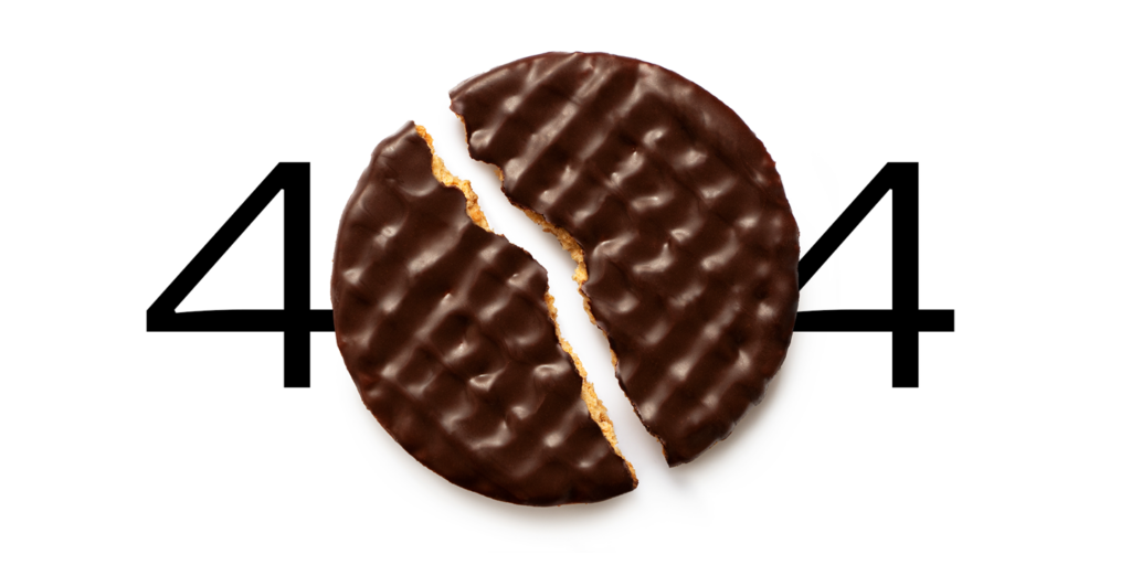 stylized 404 using a cookie as the 0