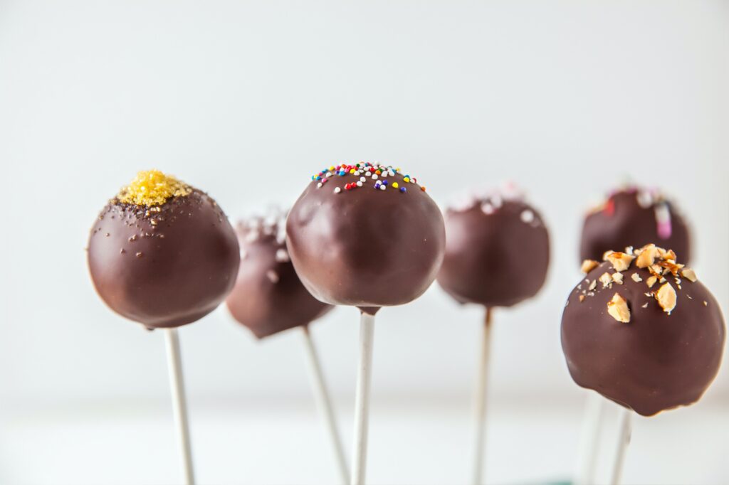 Chocolate covered desserts made from extracts for baking