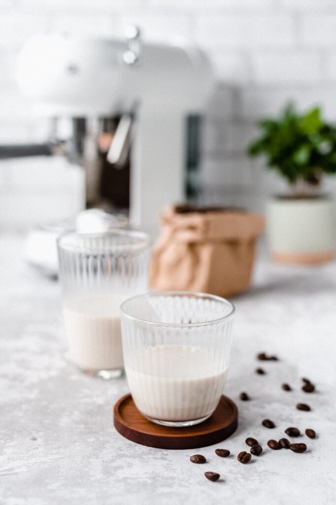 Ice cream flavoring in a glass of alt-dairy milk