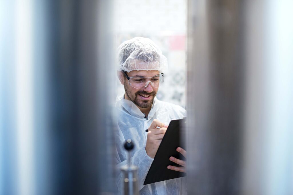 man working in factory